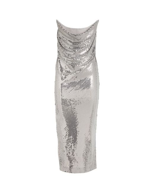 Alex Perry Sequinned Strapless Midi Dress