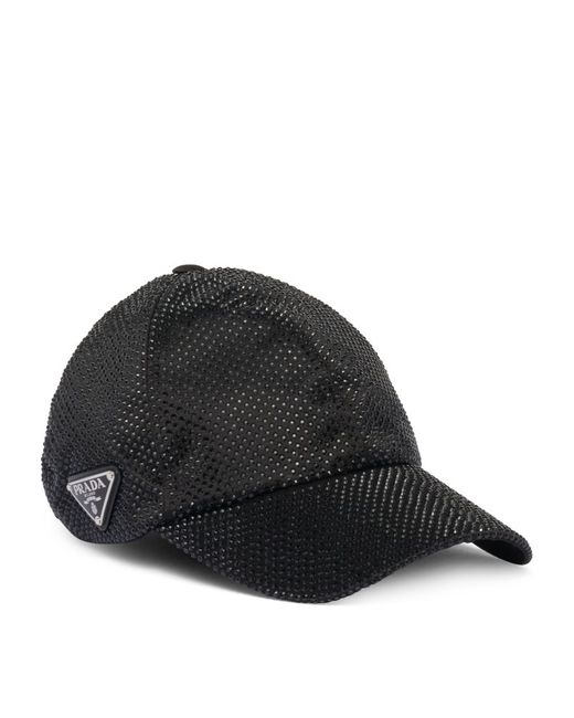 Prada Crystal-Embellished Baseball Cap