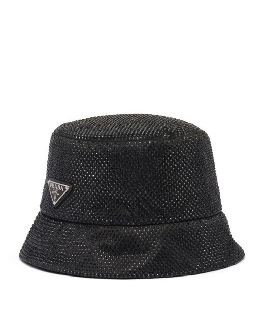 Prada Crystal-Embellished Bucket Hat