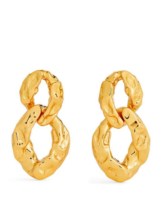 Alexis Bittar Plated Double-Link Brut Earrings