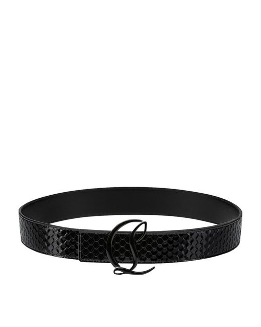 Christian Louboutin CL Logo Patent Leather Belt