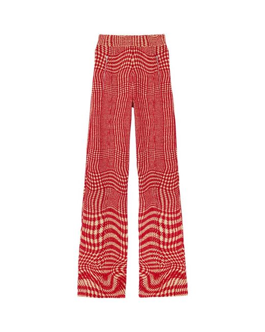 Burberry Wool-Blend Warped Houndstooth Trousers