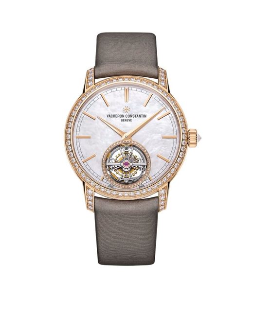 Vacheron Constantin Pink and Diamond Traditionnelle Tourbillon Watch 39mm