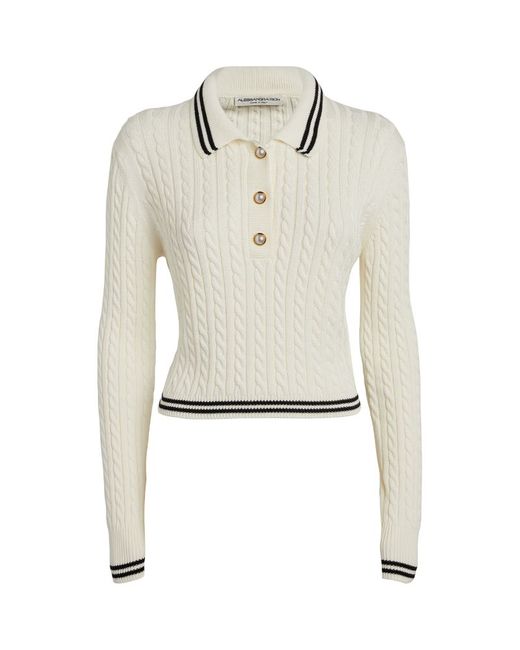 Alessandra Rich Cable-Knit Polo Sweater