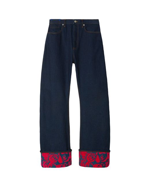 Burberry Rose Print Cuff Jeans