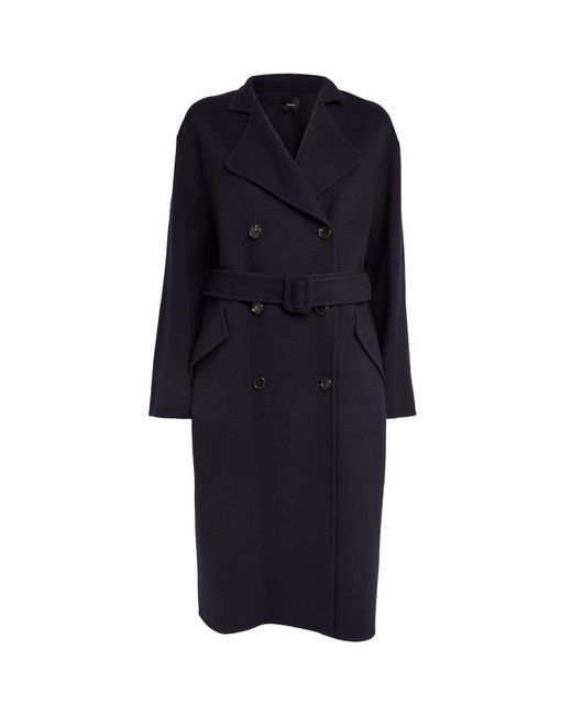 Theory Wool-Cashmere Belted Coat