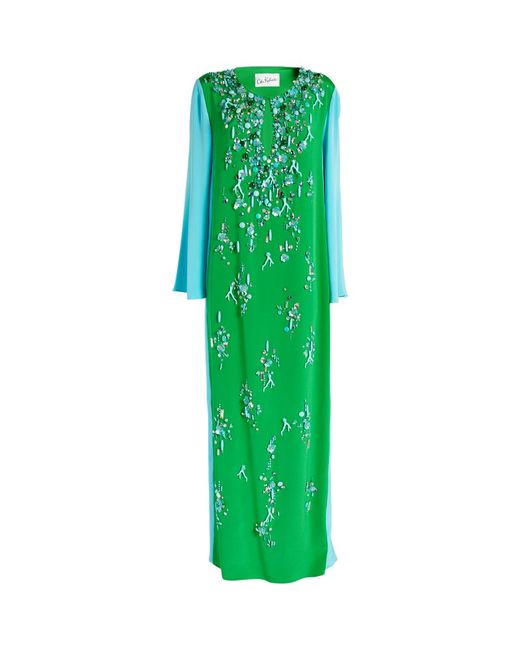 Celia Kritharioti Embellished Kaftan Maxi Dress