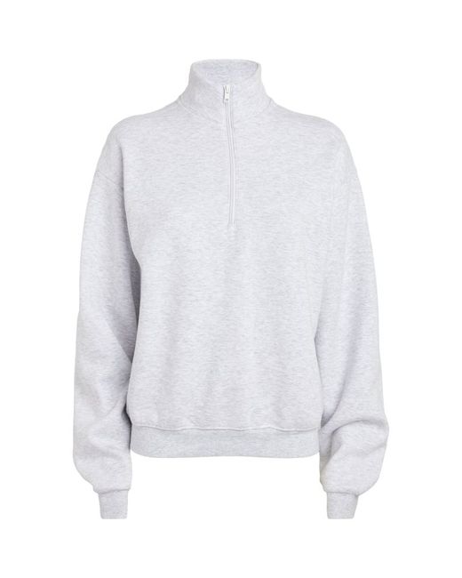 Skims Cotton-Blend Half-Zip Sweatshirt