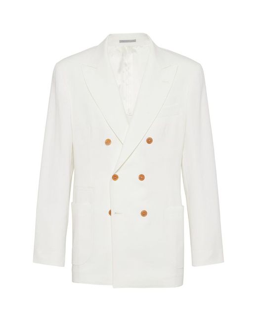 Brunello Cucinelli Linen One-and-a-Half-Breasted Unconstructed Blazer
