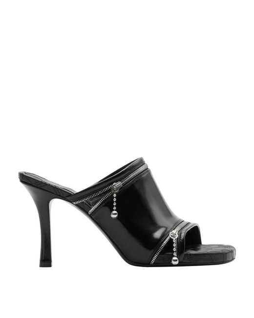 Burberry Leather Zip-Detail Heeled Mules 85
