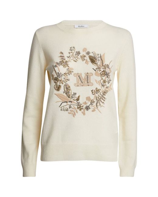 Max Mara Wool-Cashmere Embellished Sweater