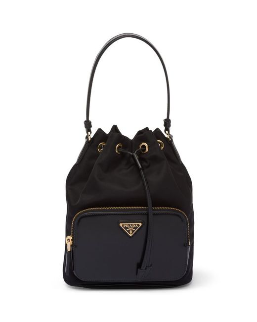 Prada Re-Nylon and Brushed Leather Duet Bucket Bag