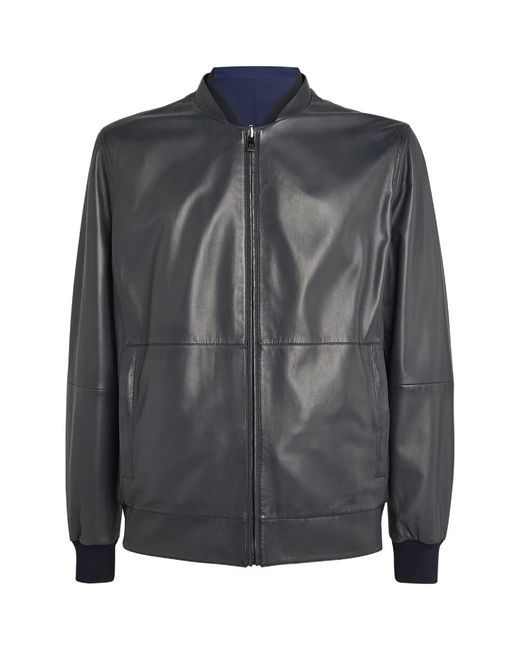 Corneliani Leather Bomber Jacket