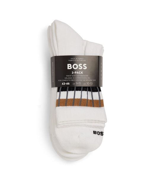 Boss Pack of 3 Rib-Stripe Socks