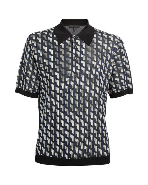 Rag & Bone Geometric Print Polo Shirt