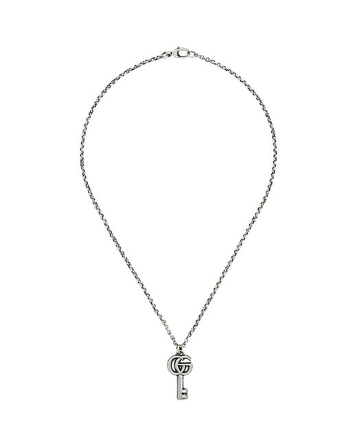 Gucci Sterling Double G Key Necklace