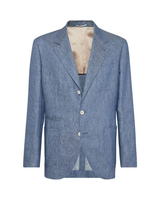 Brunello Cucinelli Linen Single-Breasted Jacket