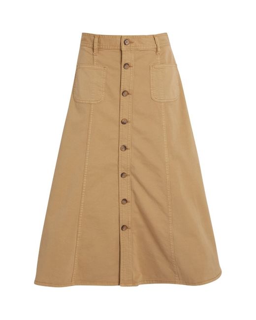 Polo Ralph Lauren A-Line Button Down Midi Skirt