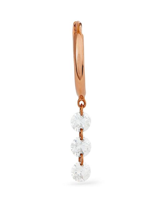 Persée and Diamond 3-Stone Single Hoop Earring