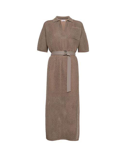 Brunello Cucinelli Knitted Belted Dress