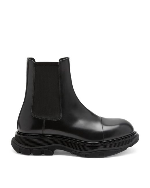 Alexander McQueen Leather Tread Chelsea Boots