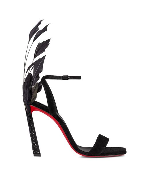 Christian Louboutin Condora Queen Feather-Embellished Sandals 100