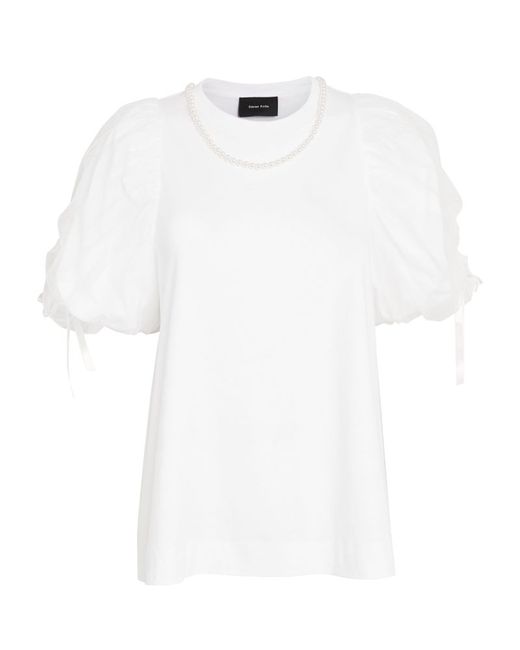 Simone Rocha Embellished Puff-Sleeve T-Shirt