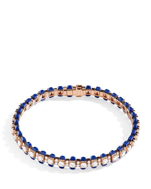 Marli New York Diamond and Lapis Lazuli Tip-Top Tennis Bracelet