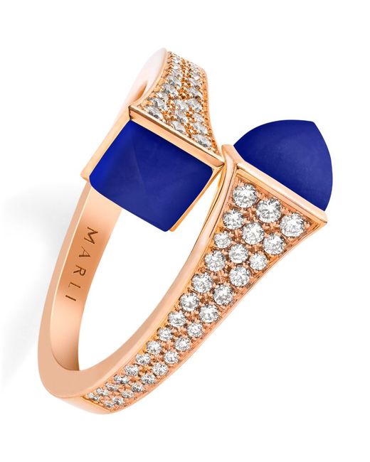 Marli New York Midi Diamond and Lapis Lazuli Cleo Ring