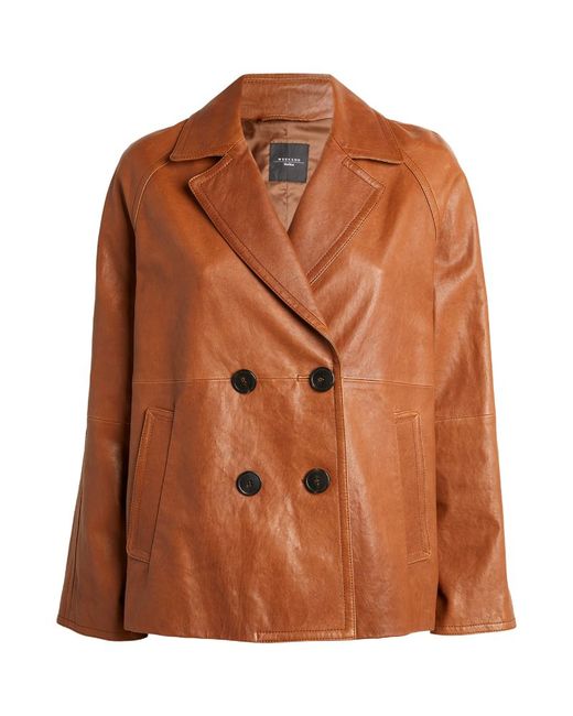 Weekend Max Mara Double-Breasted Leather Jacket