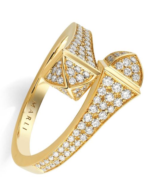 Marli New York Midi Yellow and Diamond Cleo Ring