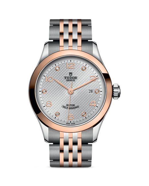 Tudor 1926 Stainless Steel Rose Gold and Diamond Watch 28mm