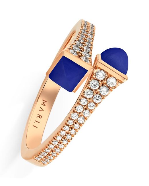 Marli New York Diamond and Lapis Lazuli Cleo Ring