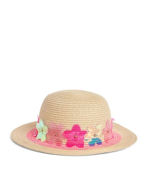 Billieblush Straw Flower-Trim Hat