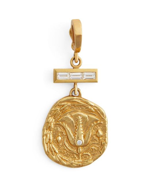 Azlee Small Yellow and Diamond Of the Earth Coin Charm