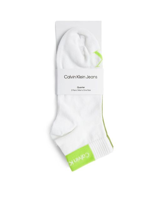 Calvin Klein Logo Quarter Ankle Socks Pack Of 2