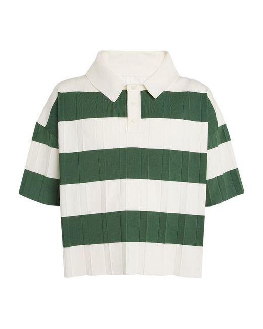 Jacquemus Striped Pleated Polo