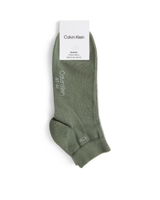 Calvin Klein Logo Quarter Ankle Socks Pack Of 2