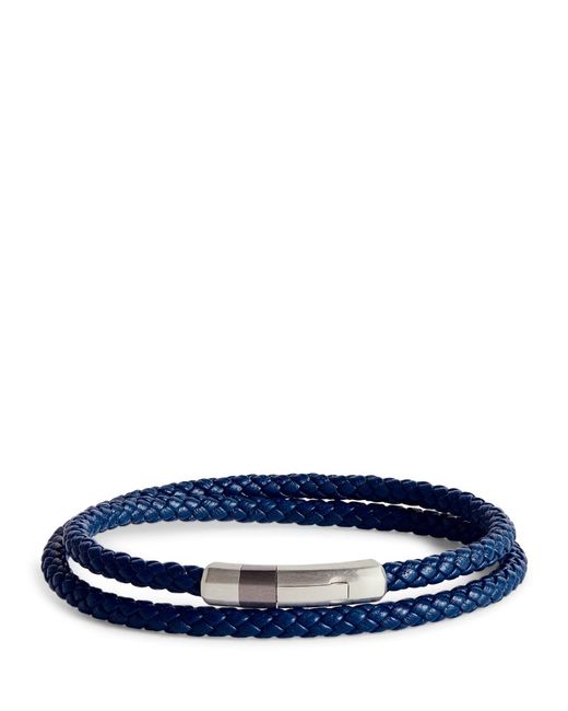 Tateossian Leather Double-Wrap Braided Bracelet