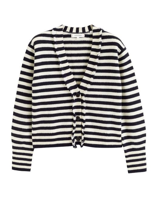 Chinti And Parker Wool-Cashmere Fringed Striped Cardigan
