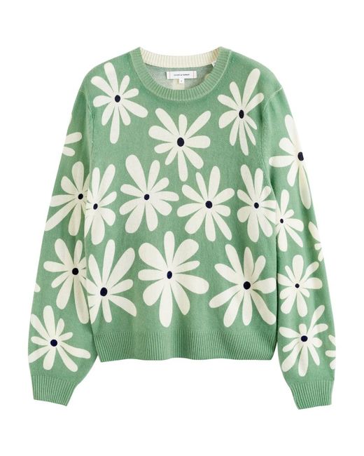 Chinti And Parker Wool-Cashmere Ditsy Daisy Sweater