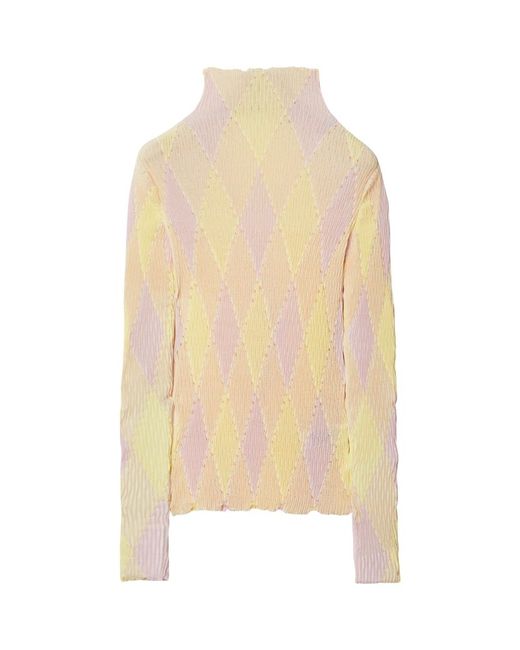 Burberry Cotton-Silk Argyle Sweater