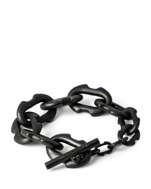 Parts Of Four Oxidised Sterling Deco Toggle Chain Bracelet