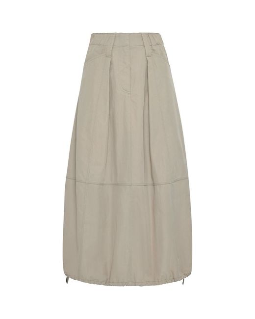 Brunello Cucinelli Cotton-Blend Midi Skirt