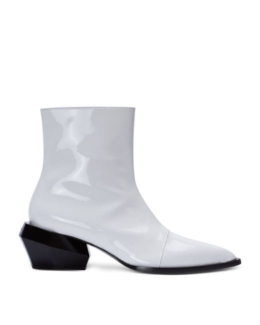 Balmain Patent Leather Billy Ankle Boots