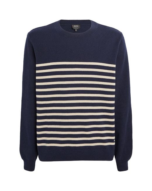 A.P.C. . Cashmere-Cotton Striped Sweater
