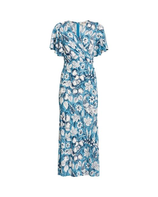 Diane von Furstenberg Floral Print Midi Dress