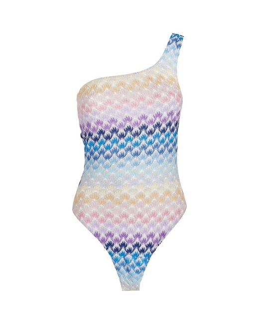 Missoni Knitted One-Shoulder Swimsuit