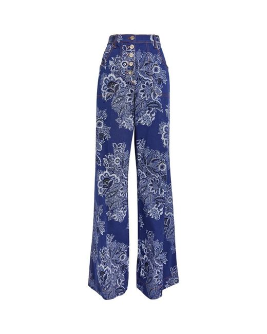 Etro Printed Wide-Leg Jeans