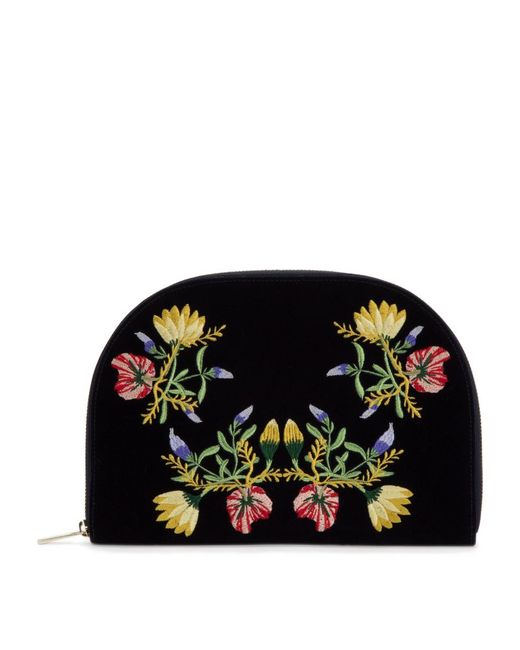 Wolf Embroidered Zoe Zip-Up Jewellery Case
